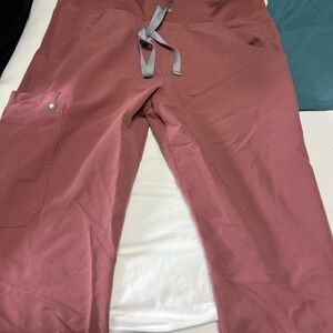 Pink Jogger Pants with Gray Drawstring